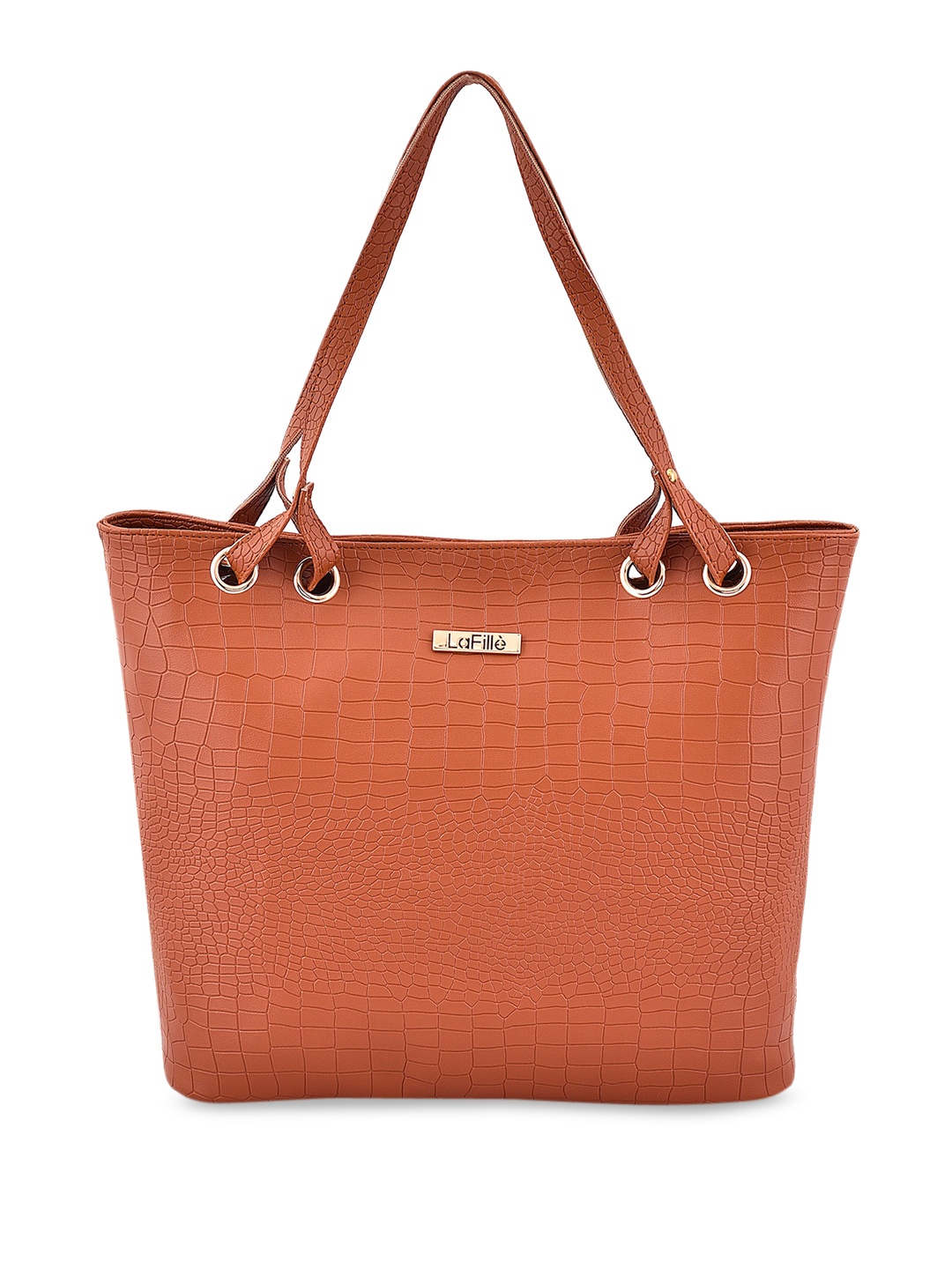 

LaFille Tan Textured PU Structured Shoulder Bag with Quilted