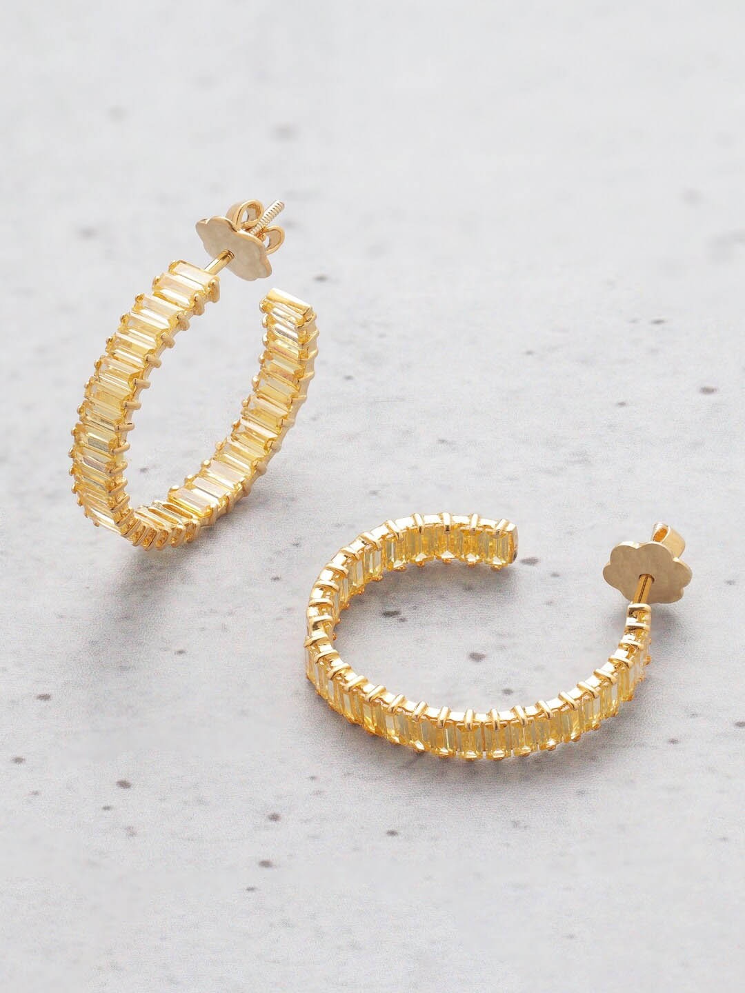

ORIONZ Gold-Plated Circular Half Hoop Earrings