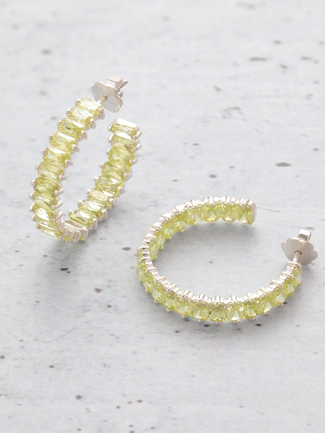 

ORIONZ Gold-Plated Silver Circular Half Hoop Earrings