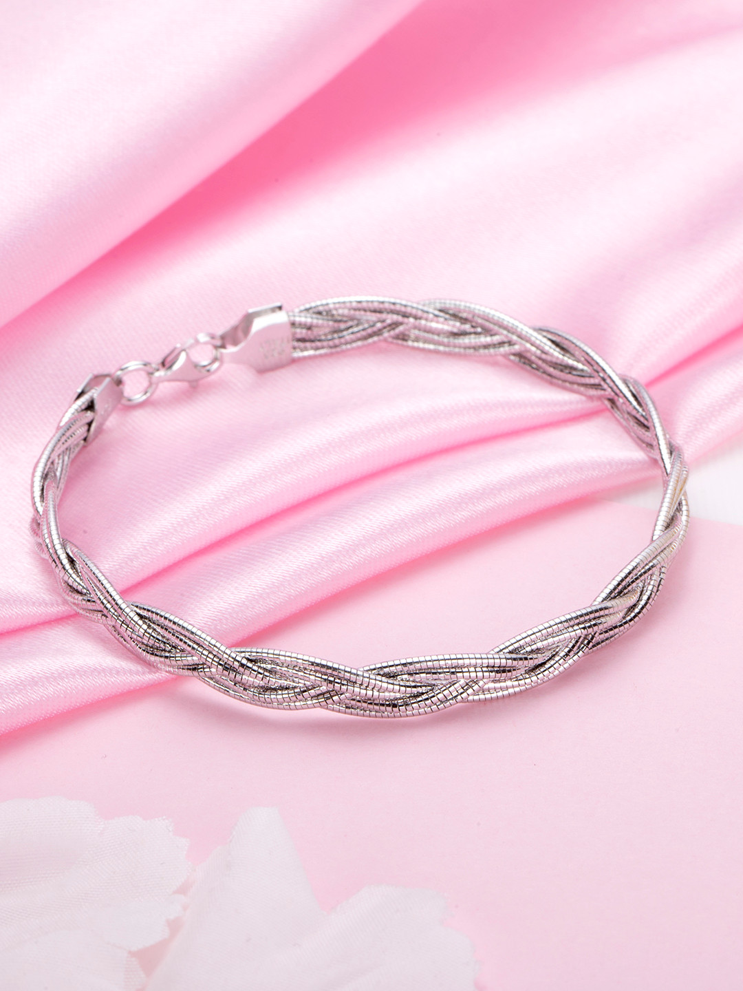 

Zavya Women 925 Pure Sterling Silver Rhodium-Plated Multistrand Bracelet