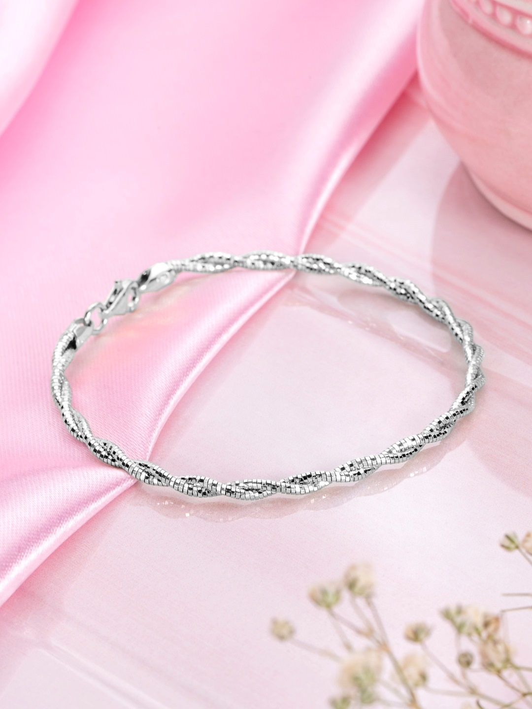 

Zavya Women 925 Pure Sterling Silver Rhodium-Plated Multistrand Bracelet