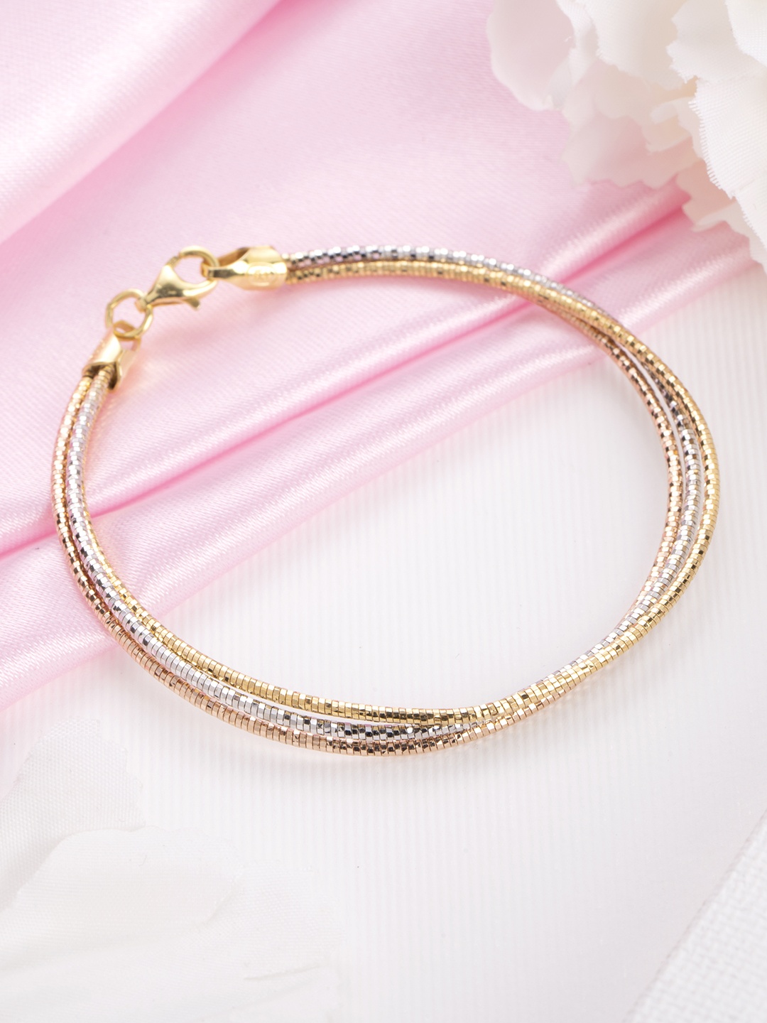 

Zavya Women 925 Pure Sterling Silver Rose Gold-Plated Multistrand Bracelet, Multi