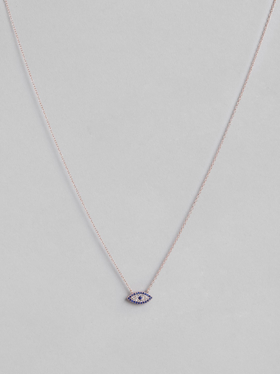 

Zavya 925 Sterling Silver CZ-Studded Rose Gold-Plated Necklace