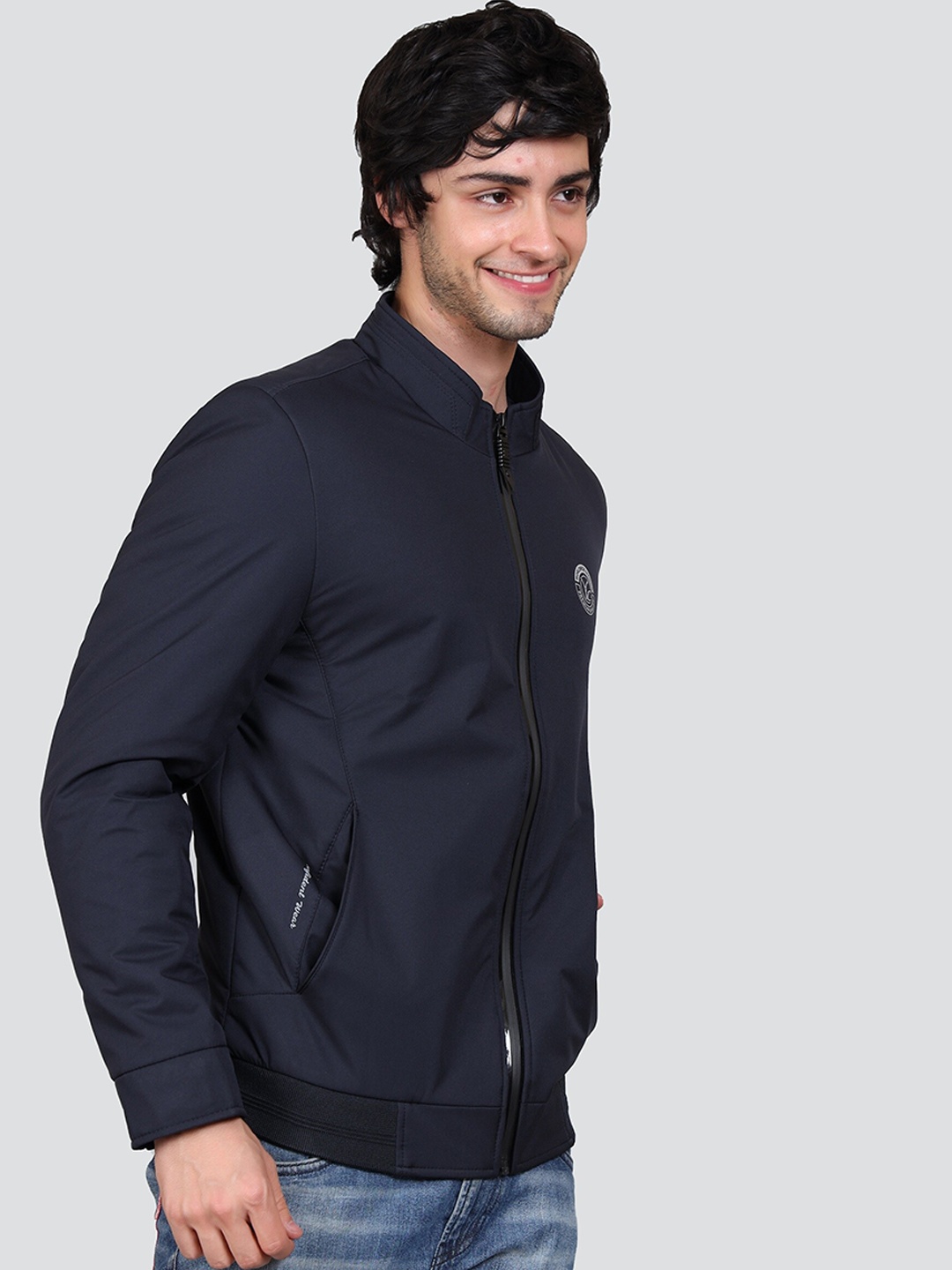 

YOUNG CLUB CLASSIC Mock Collar Lightweight Bomber Jacket, Blue