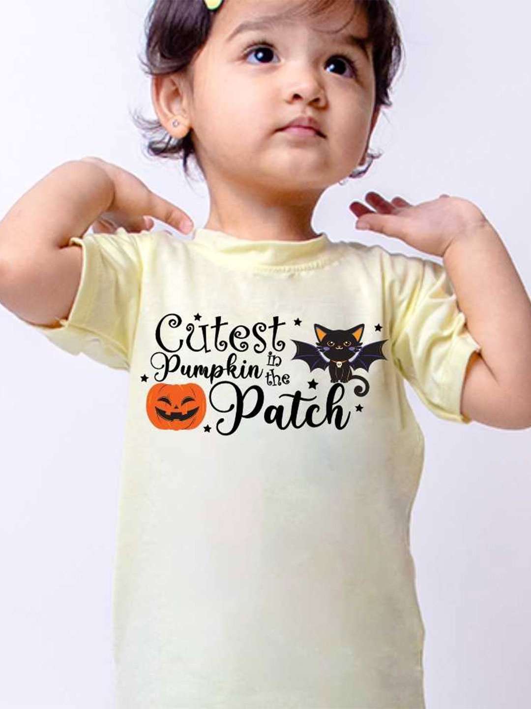 

KNITROOT Kids Graphic Printed Round Neck Cotton Regular T-shirt, Yellow