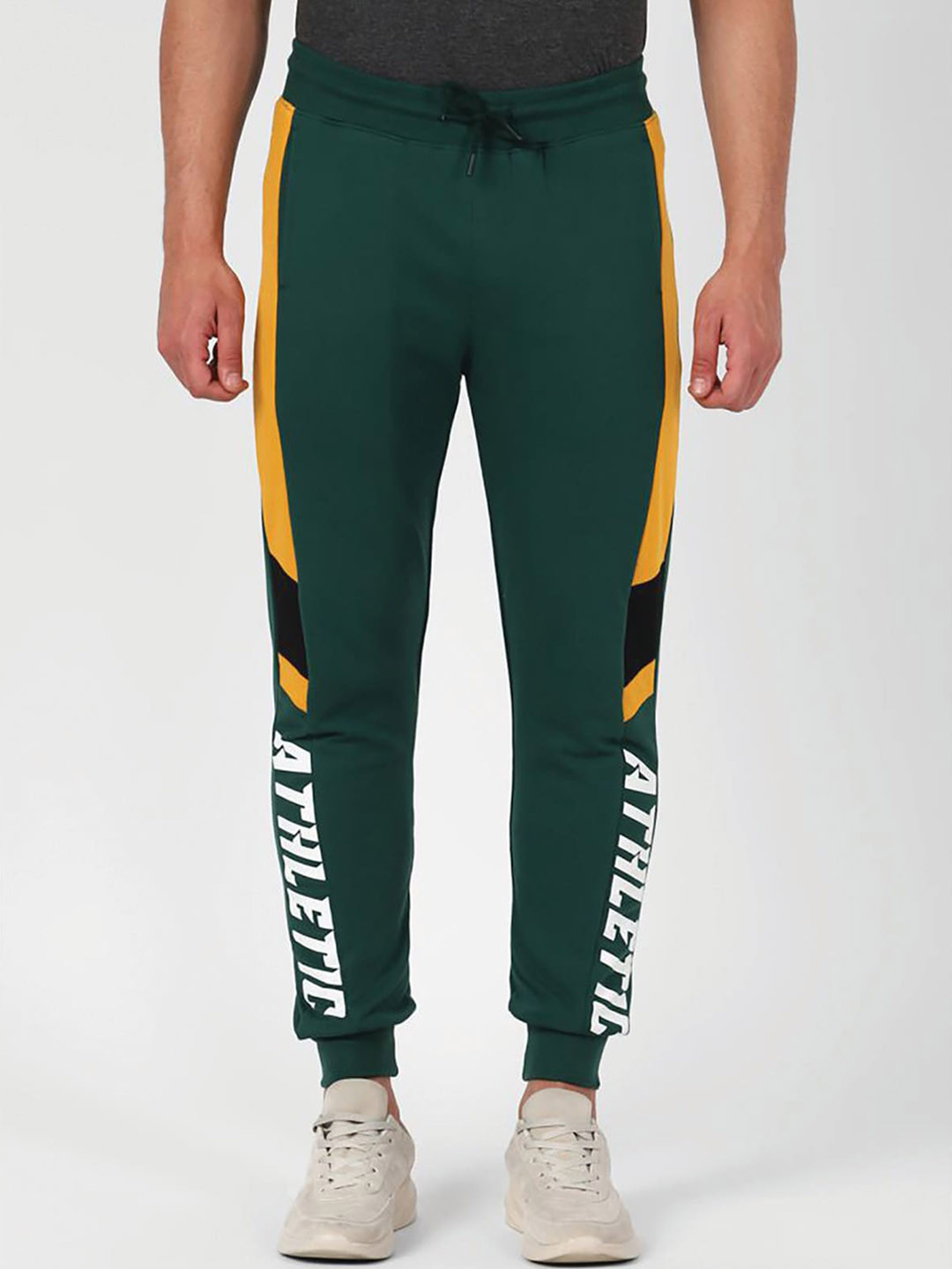 

UrbanMark Men Regular Fit Cotton Joggers Track Pants, Green
