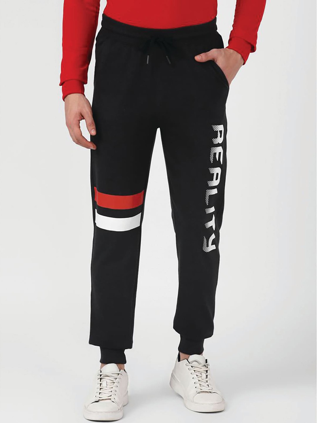 

UrbanMark Men Typography Printed Regular Fit Cotton Joggers Track Pants, Charcoal