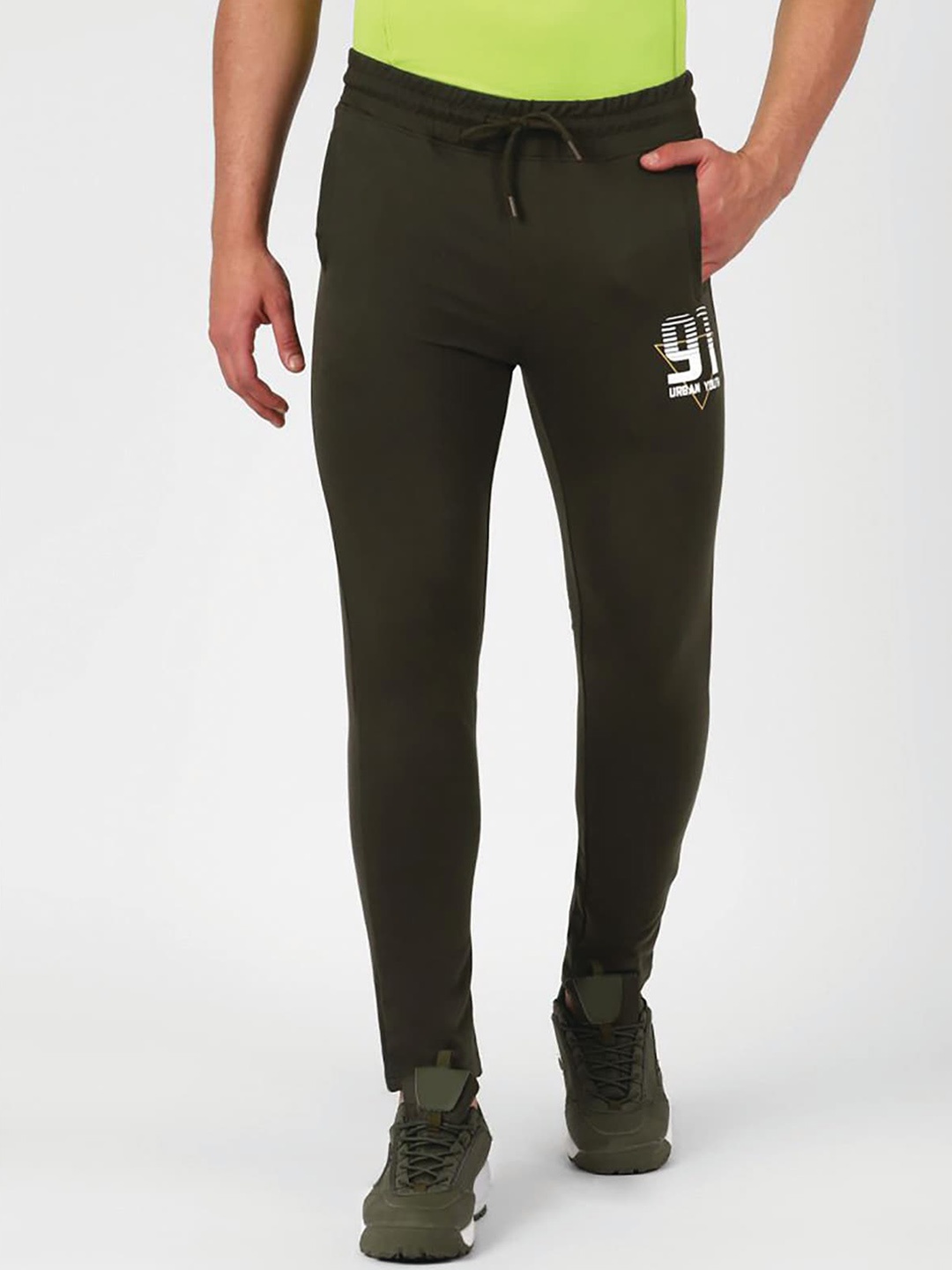 

UrbanMark Men Regular Fit Cotton Regular Track Pants, Olive