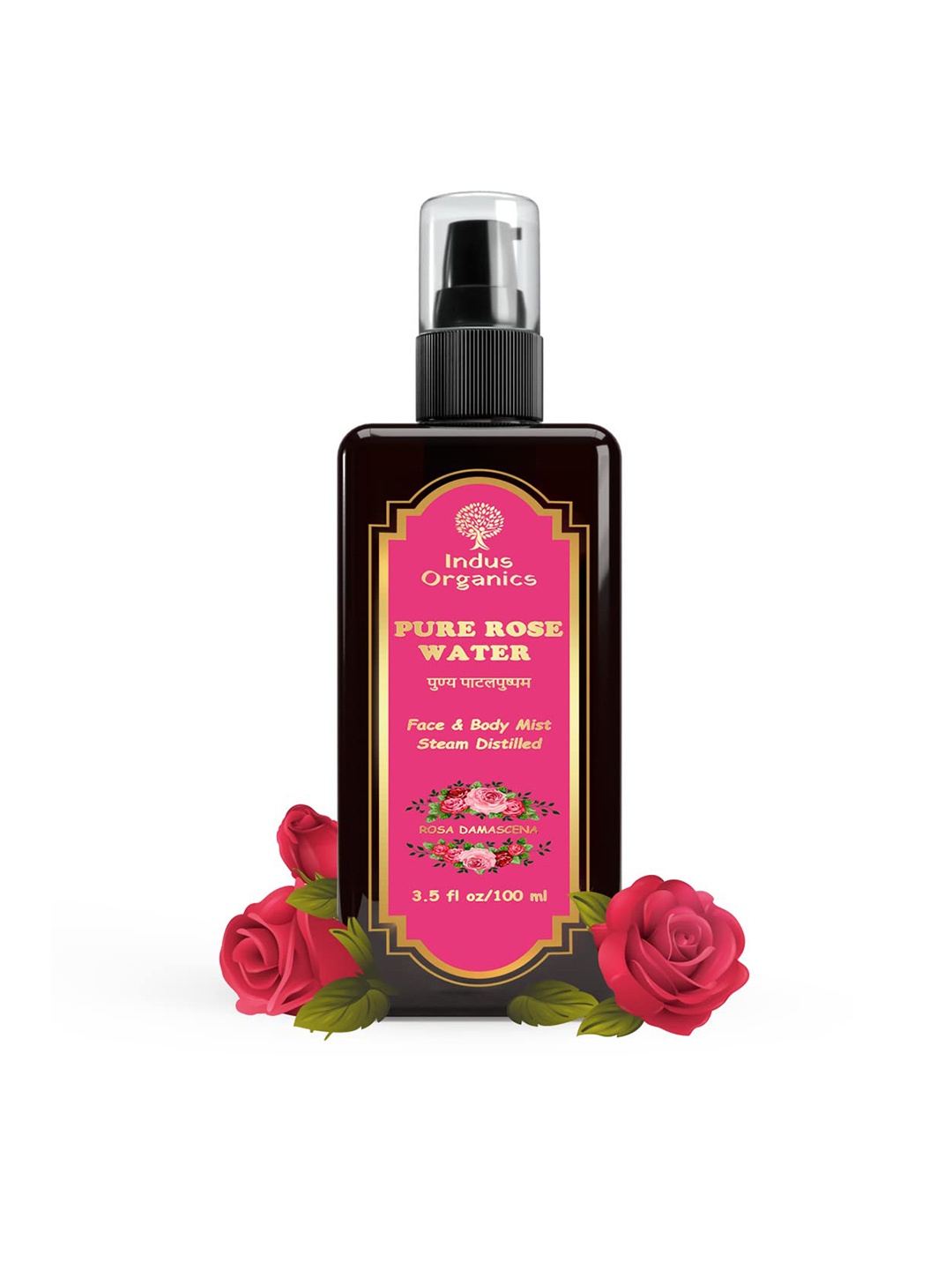 

Indus Organics Pure Rose Water Face & Body Mist - 100 ml, Pink