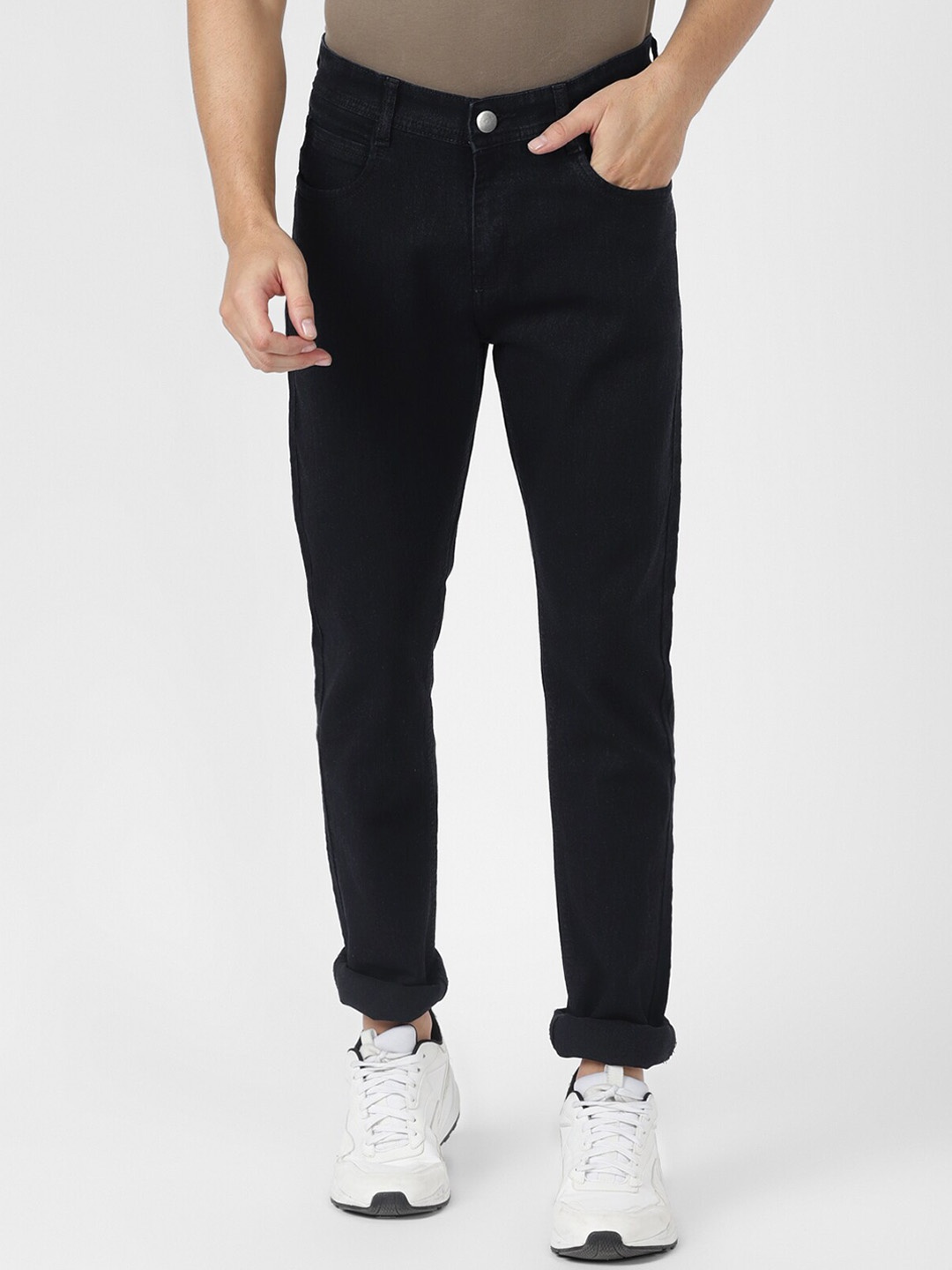 

UrbanMark Men Slim Fit Mid-Rise Stretchable Jeans, Black