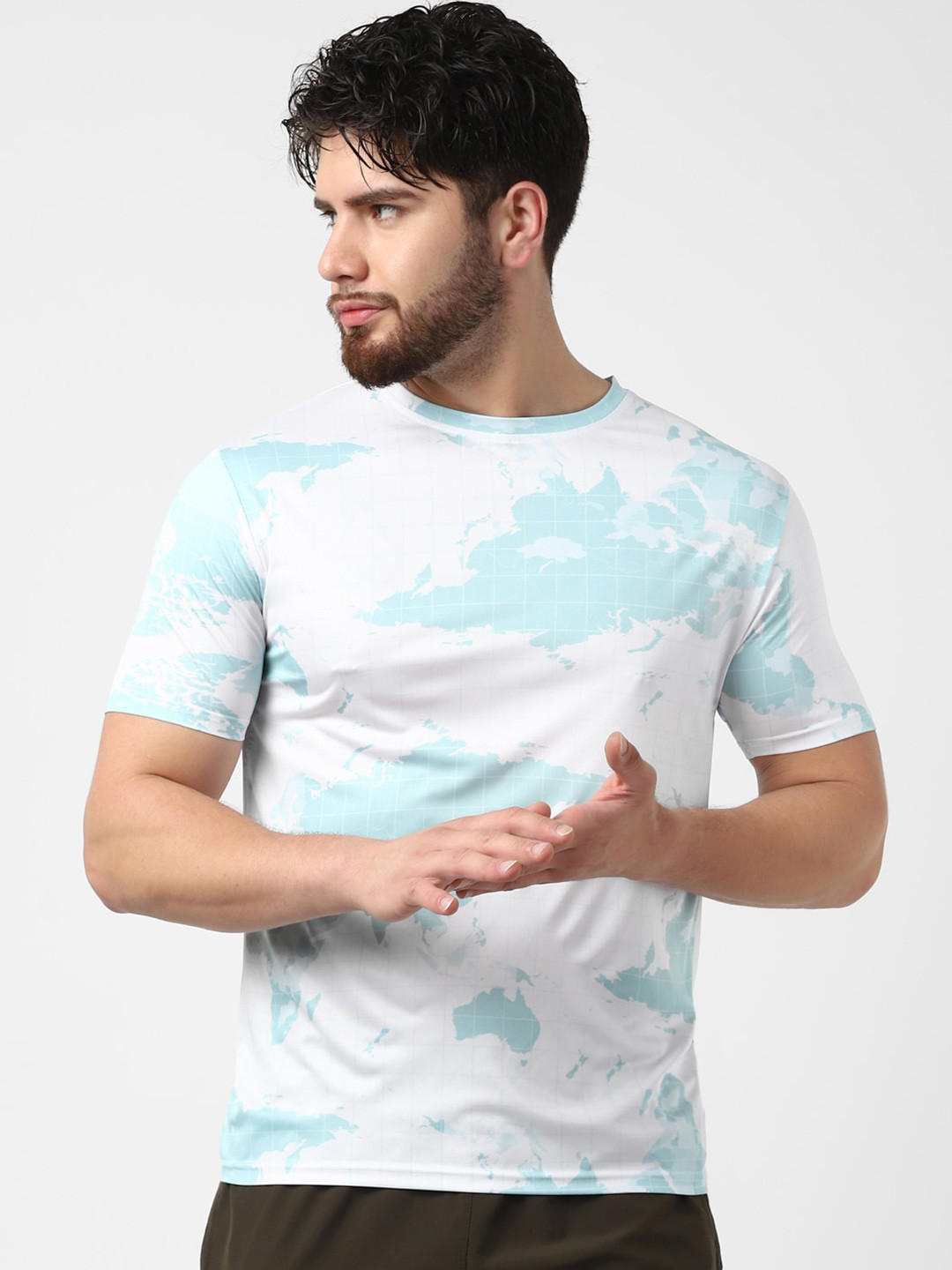 

UrbanMark Tie & Dye Round Neck Regular Fit T-Shirt, White