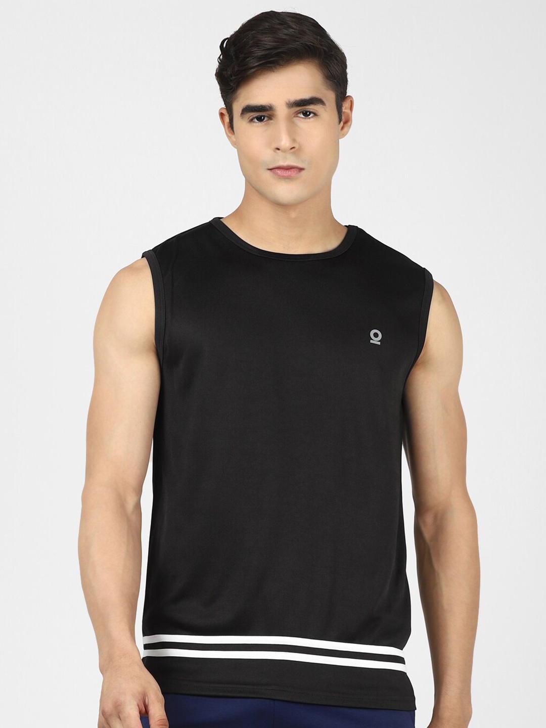 

UrbanMark Round Neck Regular Fit Sleeveless T-Shirt, Black