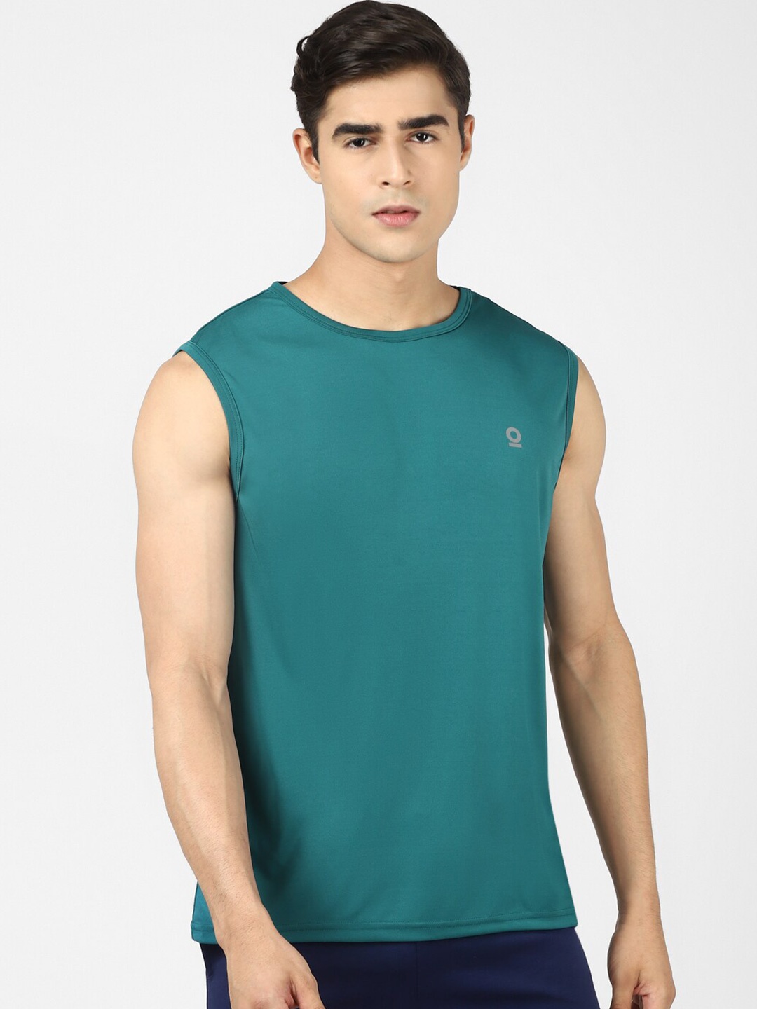 

UrbanMark Sleeveless Round neck T-Shirt, Teal