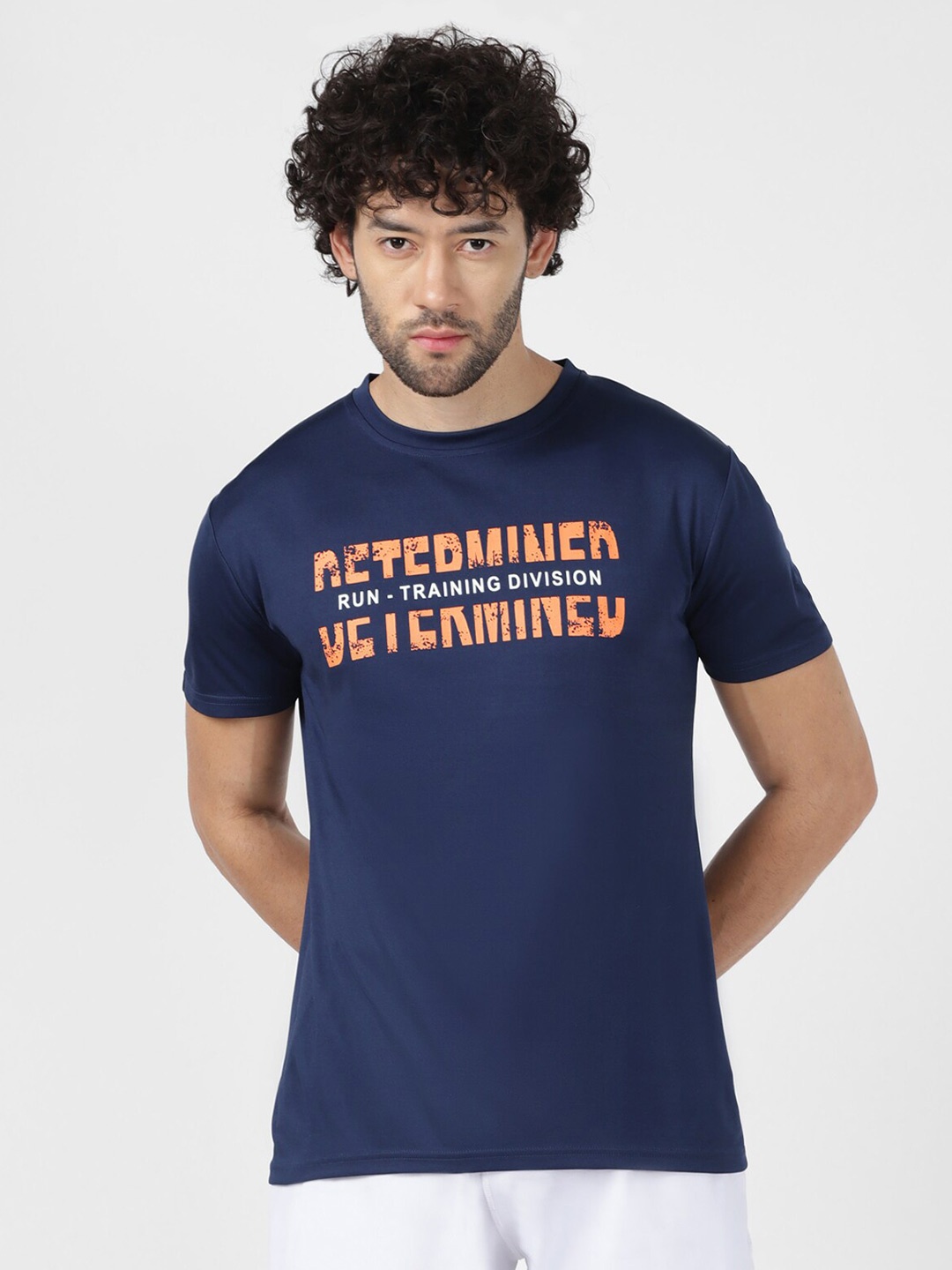 

UrbanMark Typography Printed T-shirt, Navy blue