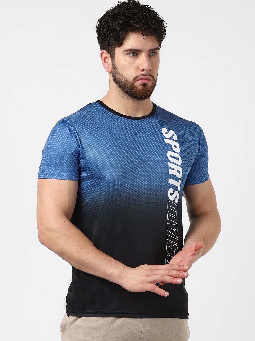 

UrbanMark Typography Printed T-shirt, Blue