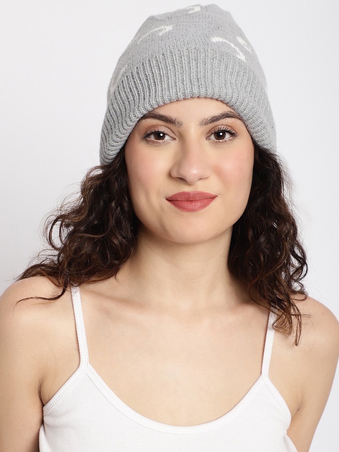 

ELLIS Women Self Design Beanie, Grey