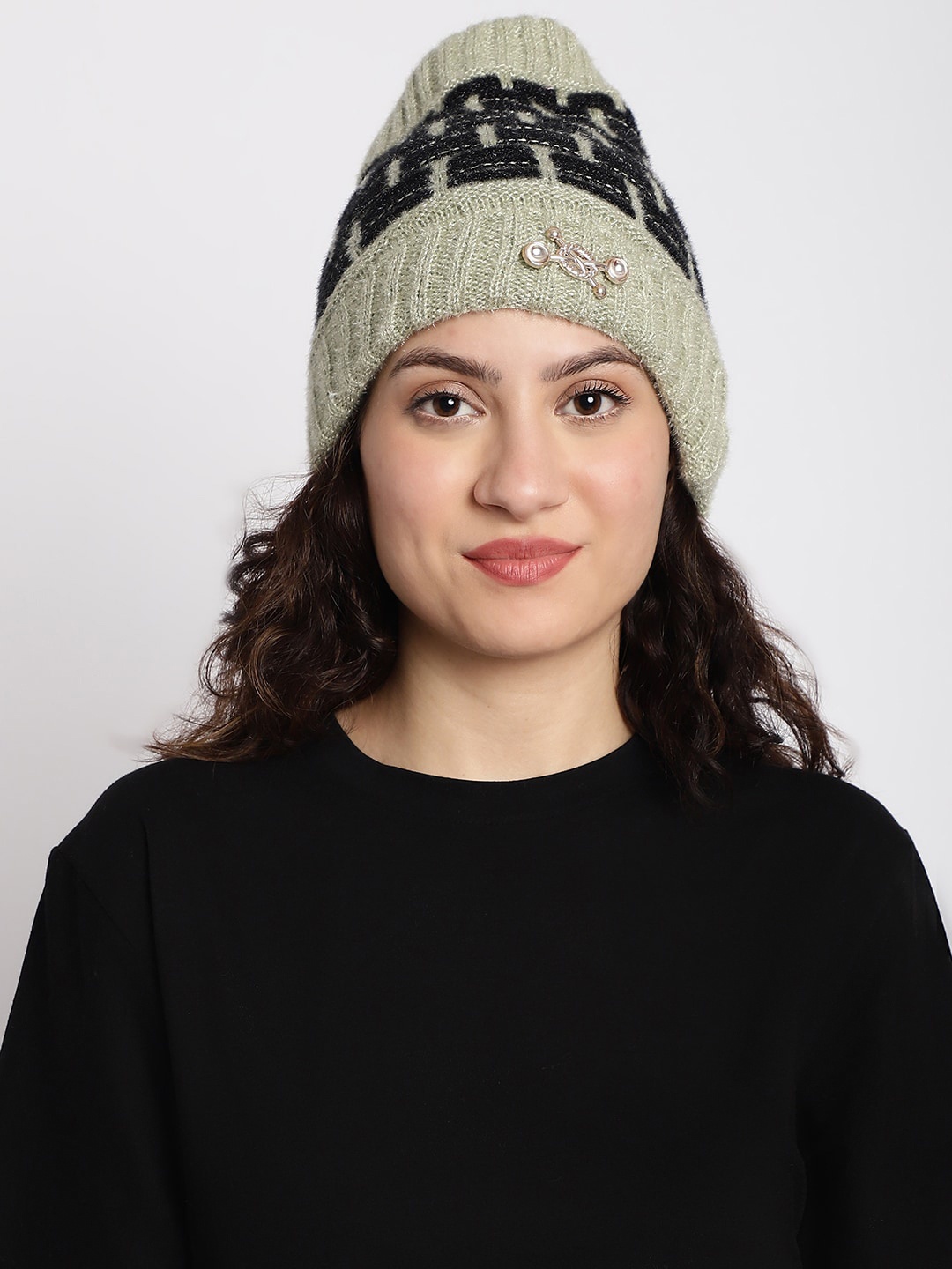 

ELLIS Women Self Design Beanie, Grey
