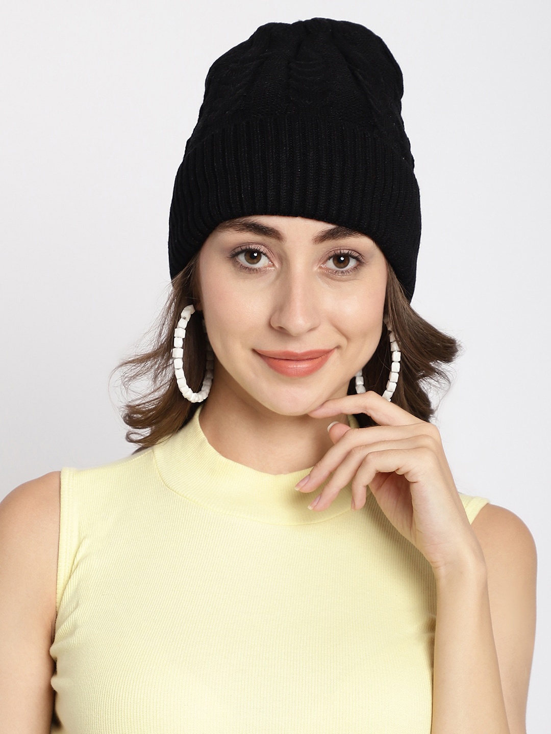 

ELLIS Women Ribbed Beanie, Black