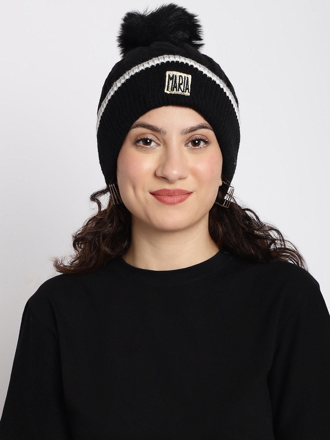

ELLIS Women Ribbed Beanie, Black