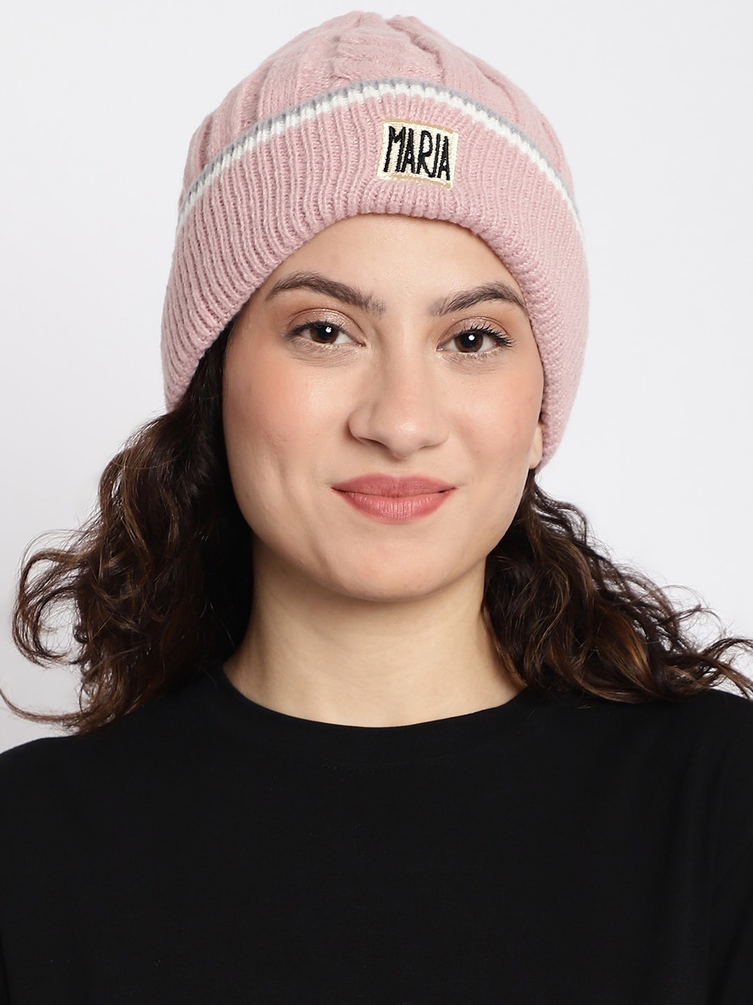 

ELLIS Women Self Design Beanie, Pink