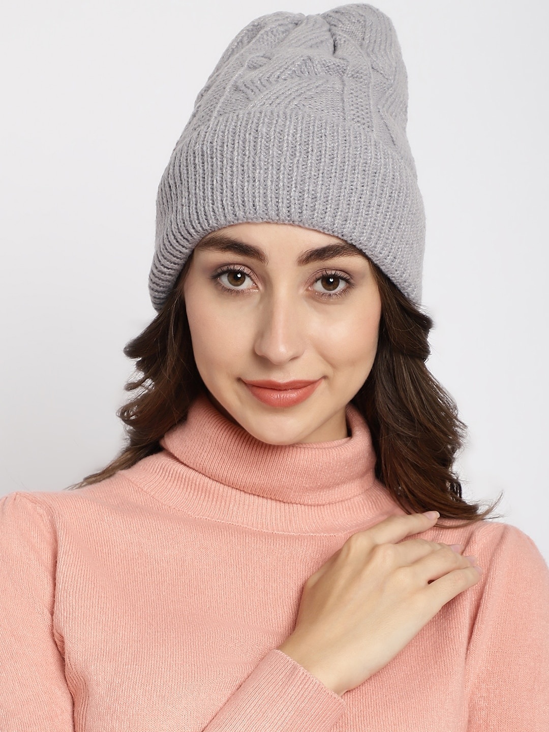 

ELLIS Women Self Design Beanie, Grey