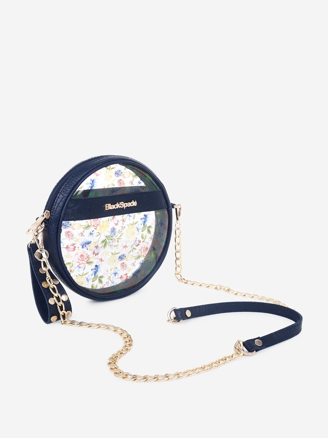 

Black Spade Structured Sling Bag, Blue
