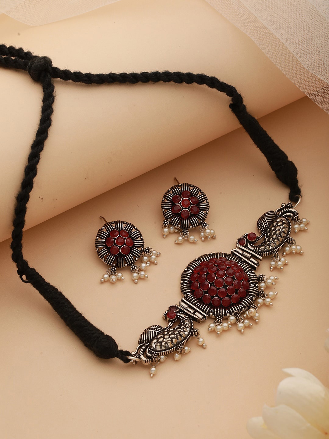 

Jazz and Sizzle Silver Plated & Pearl Beaded Jewellery Set