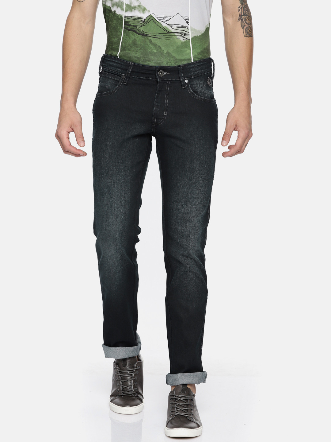 

Wrangler Men Blue Skanders Slim Fit Low-Rise Clean Look Stretchable Jeans