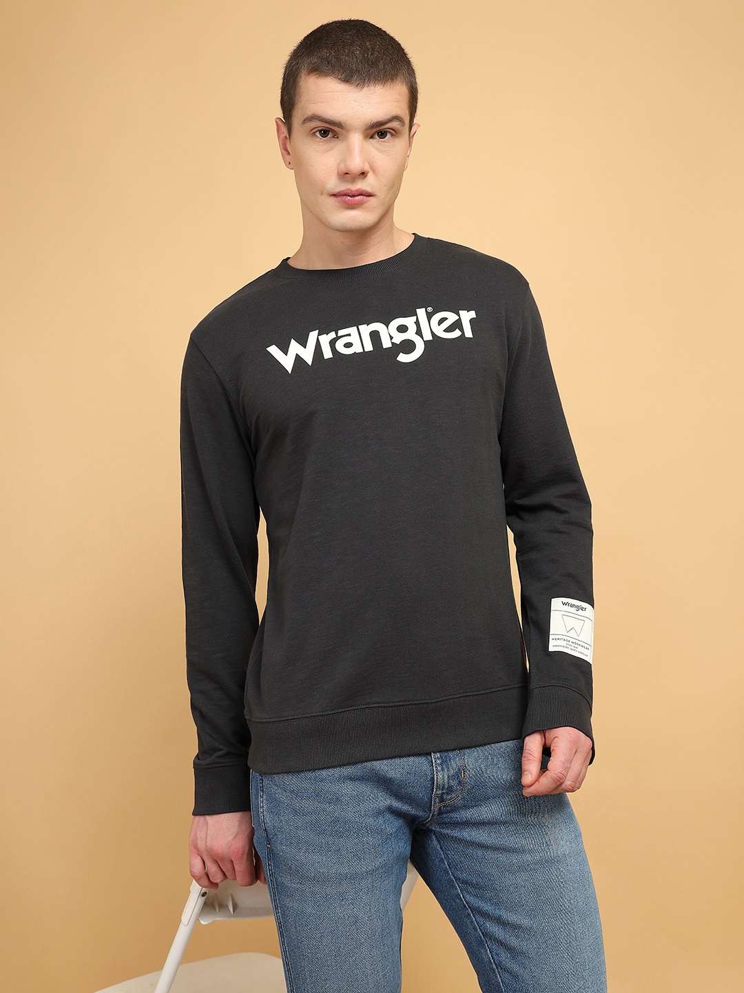 

Wrangler Typography Printed Sweatshirt, Black