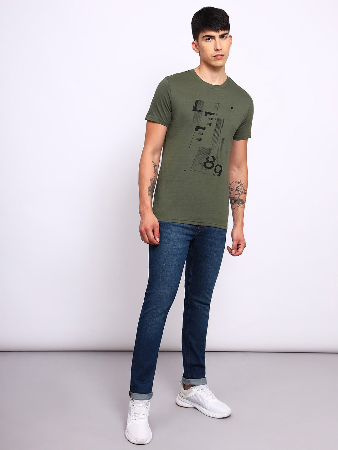 

Lee Graphic Printed Cotton Slim Fit T-shirt, Green