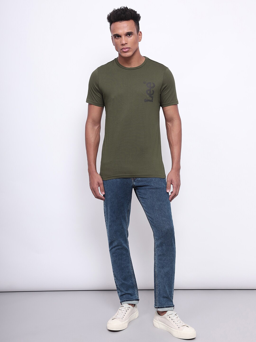 

Lee Brand Logo Printed Cotton Slim Fit T-shirt, Green