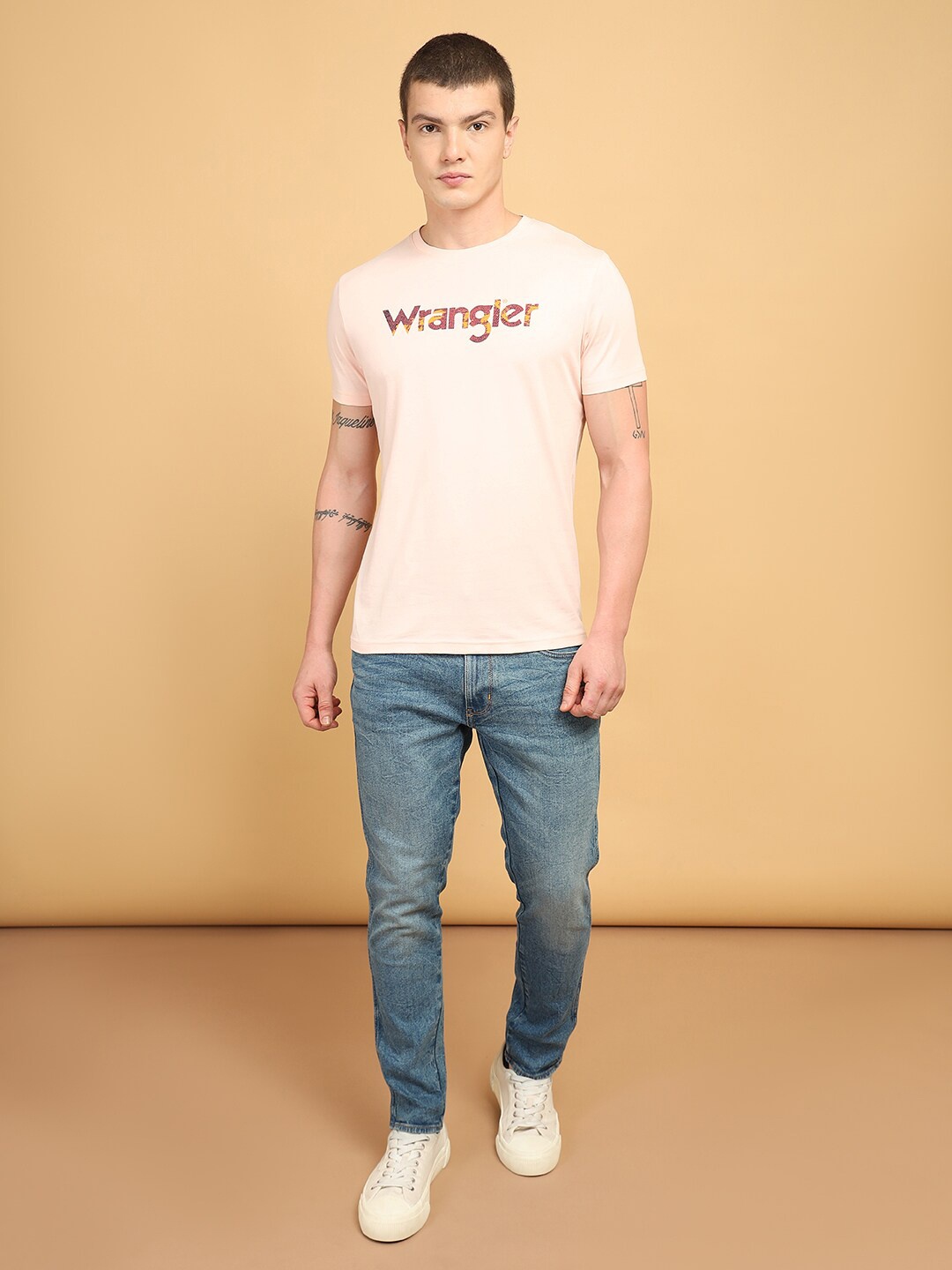 

Wrangler Typography Printed Cotton T-shirt, Pink