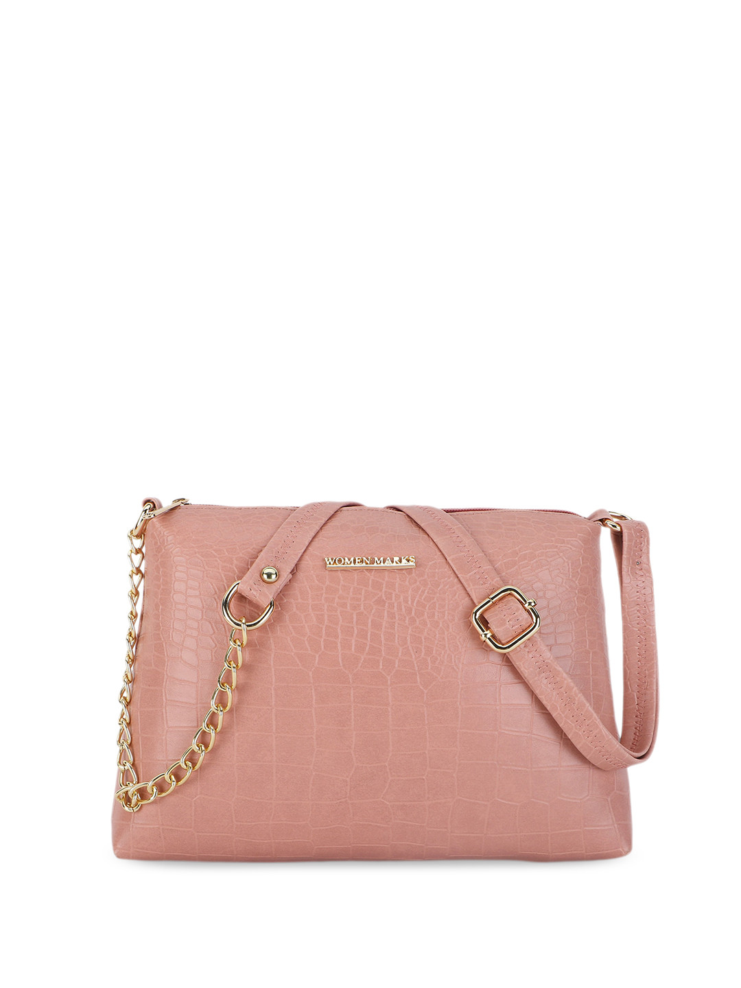 

WOMEN MARKS Textured Swagger Sling Bag, Peach
