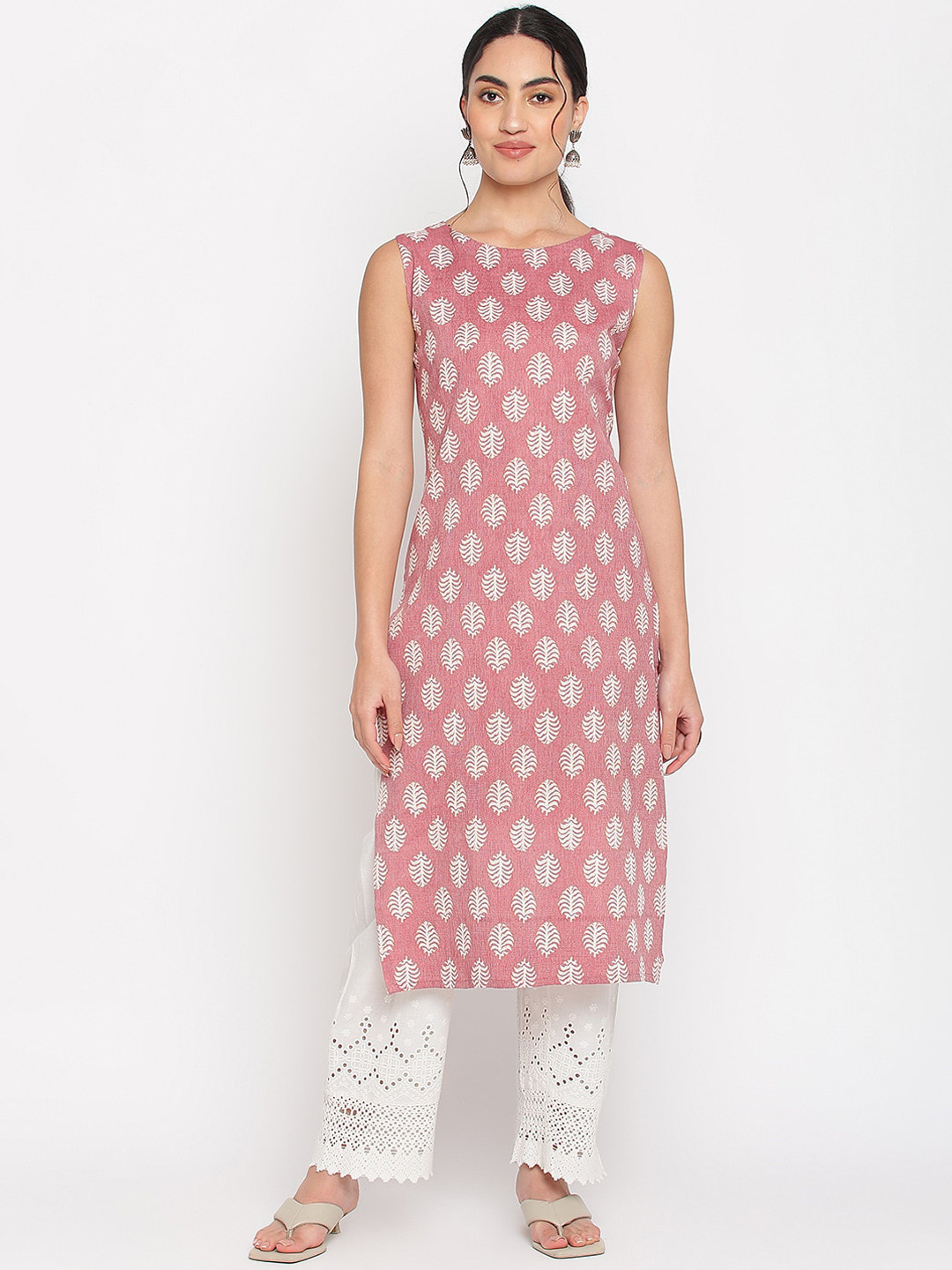 

Napra Ethnic Motifs Printed Cotton Kurta, Pink