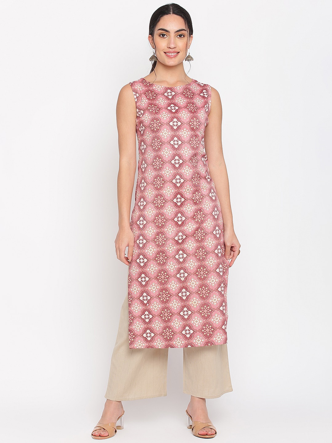 

Napra Ethnic Motifs Printed Cotton kurta, Pink