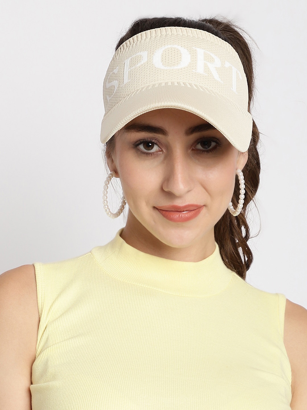 

ELLIS Typography Printed Visor Cap, Cream