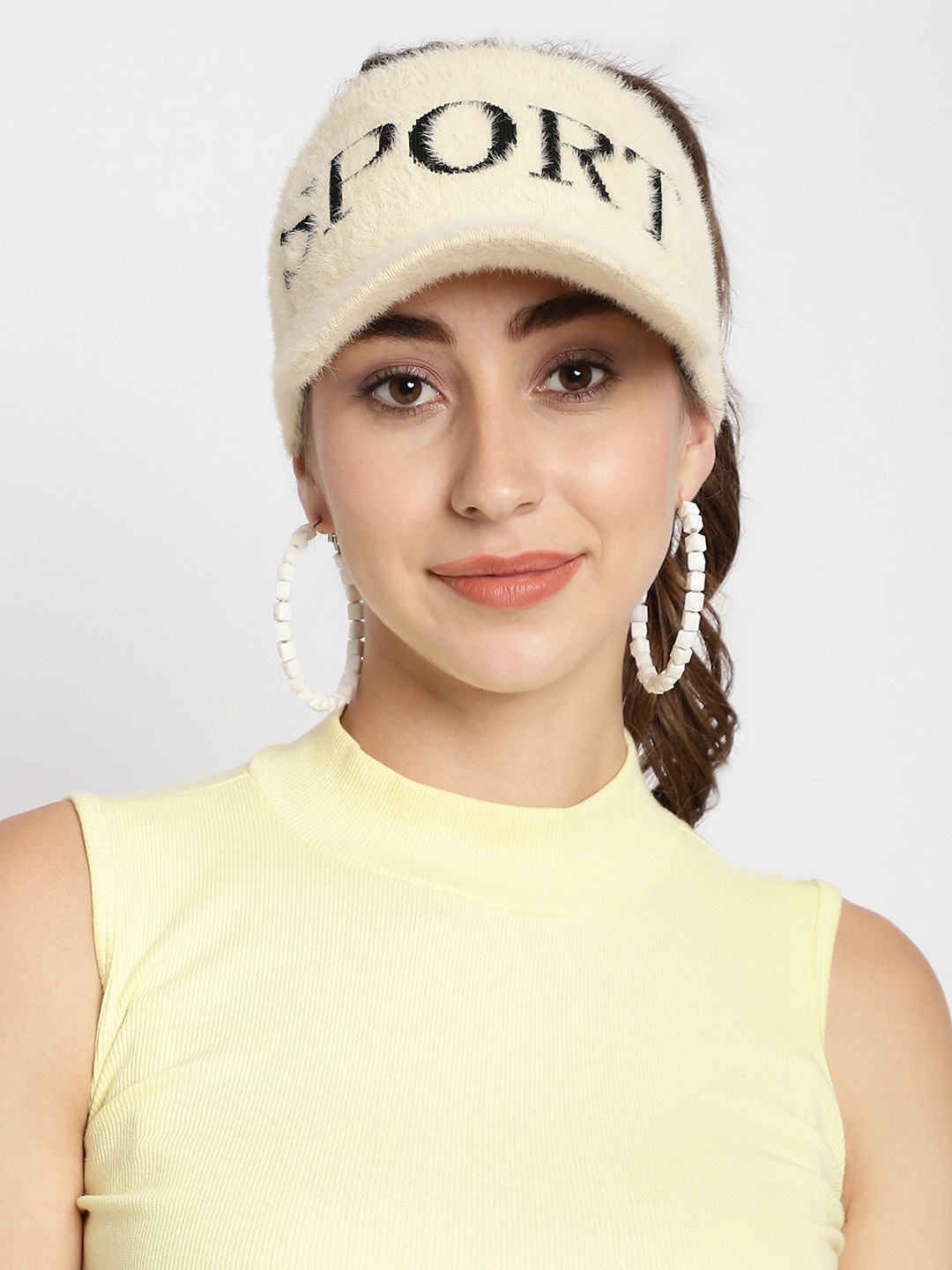 

ELLIS Typography Printed Visor Cap, Cream