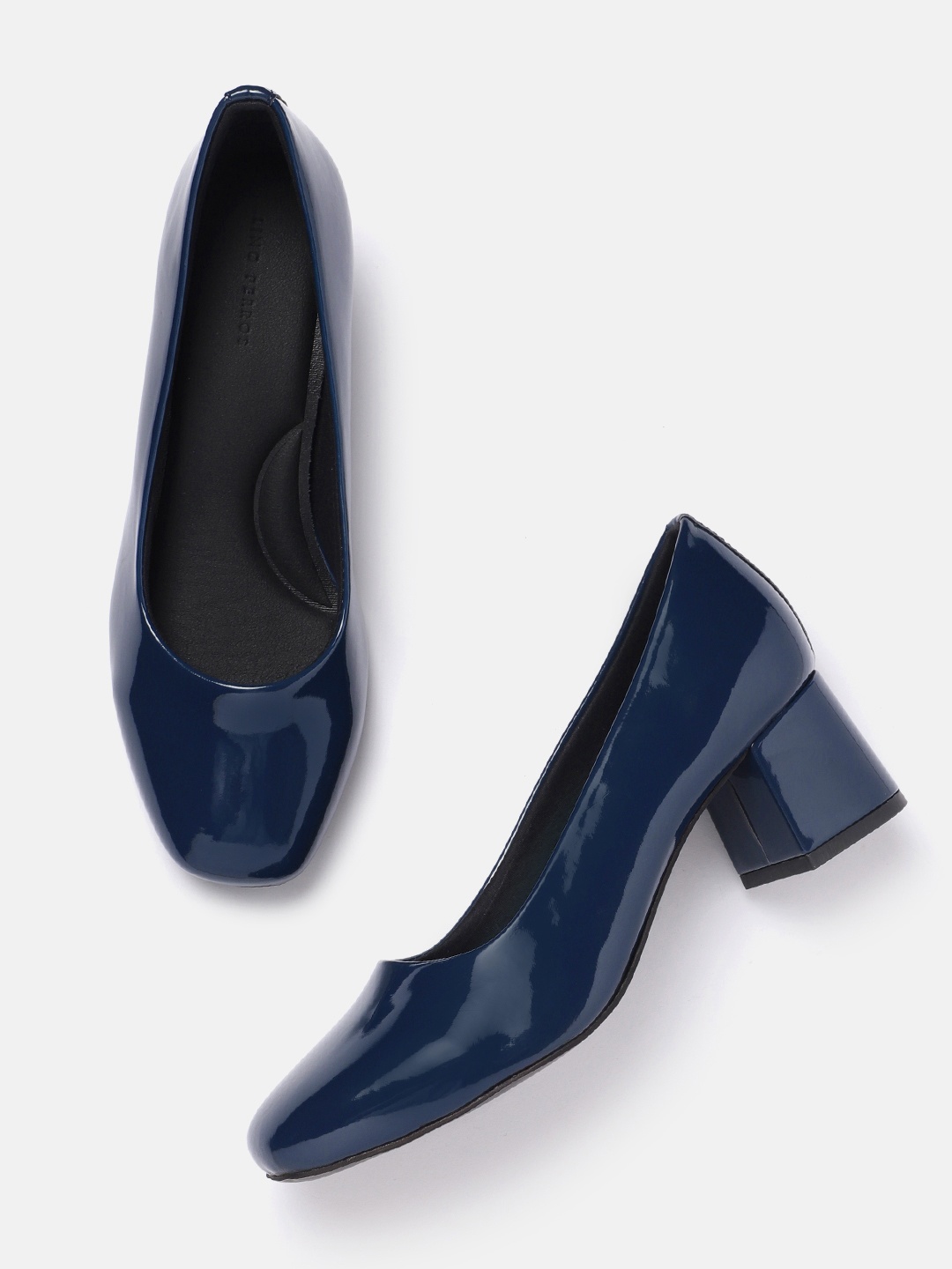 

Lino Perros Block Heel Pumps, Navy blue