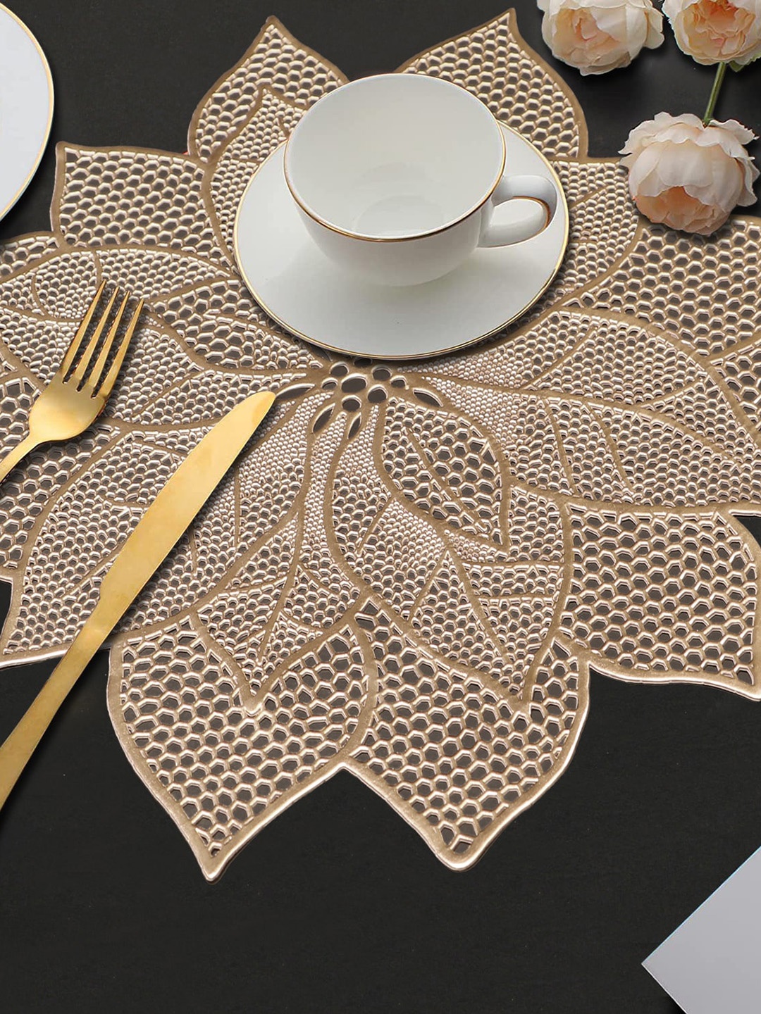 

Dakshya Industries Gold Toned 2 Pieces Table Placemats