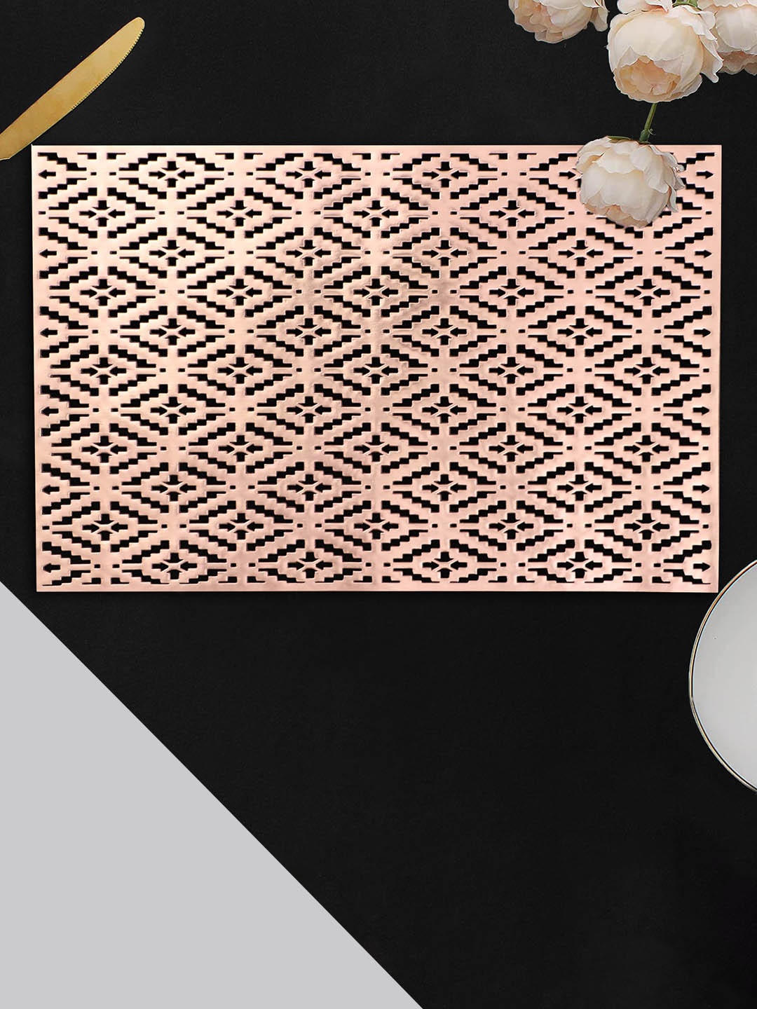 

Dakshya Industries Copper Toned 2 Pieces Rectangle Table Placemats