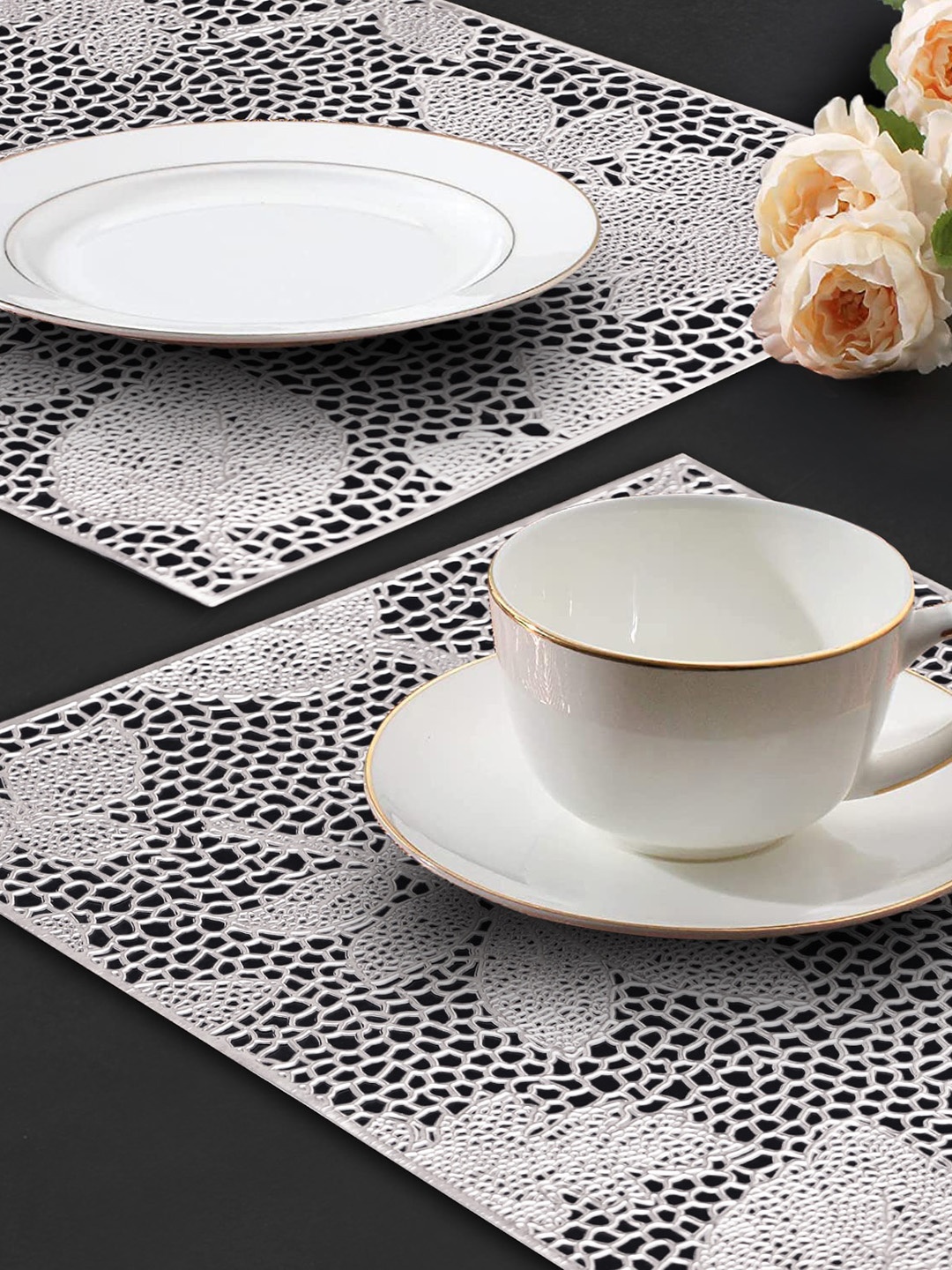 

Dakshya Industries Silver Toned 2 Pieces Rectangle Table Placemats