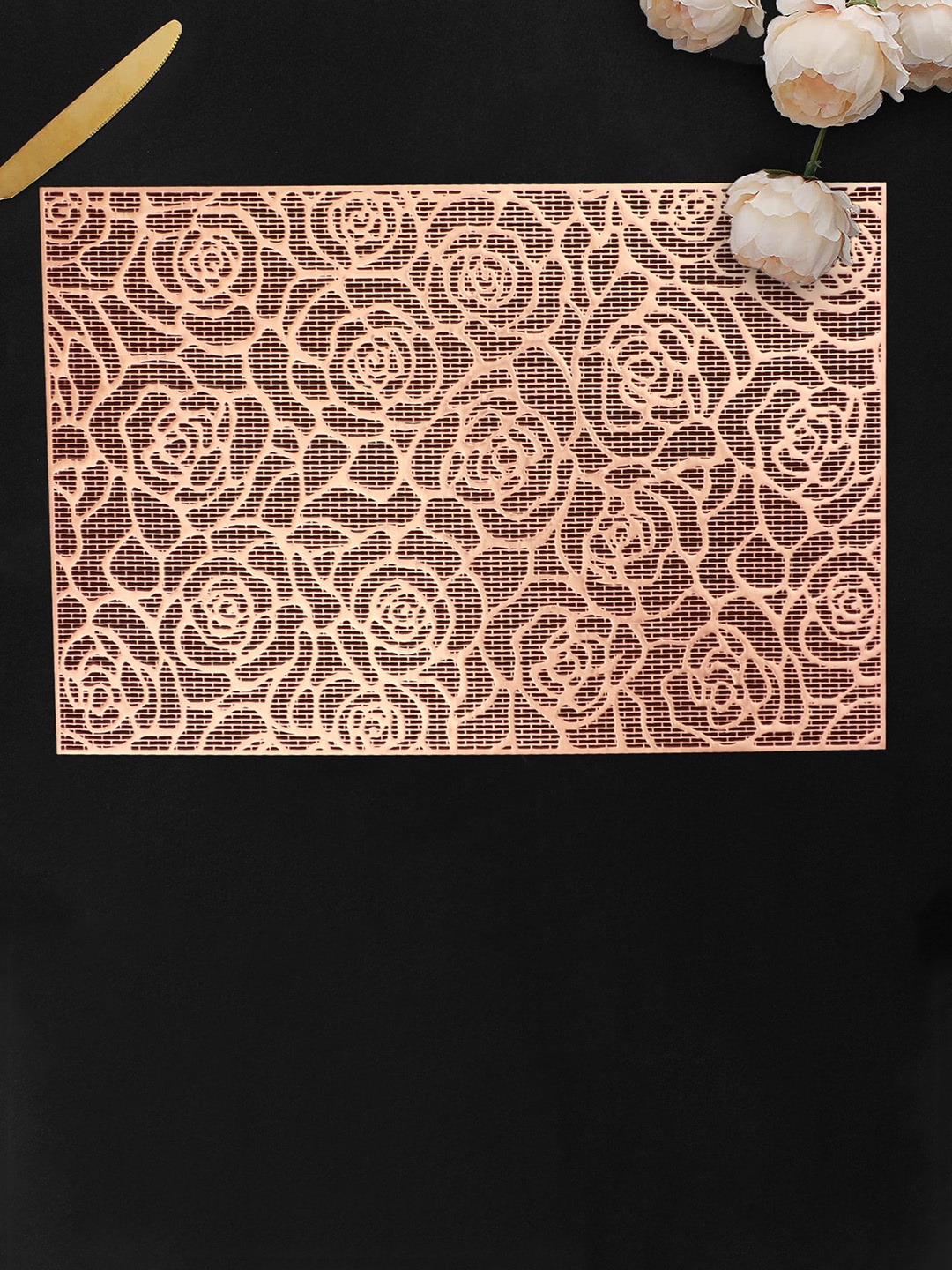 

Dakshya Industries Copper-Toned 2-Pieces Printed Rectangle Table Placemats