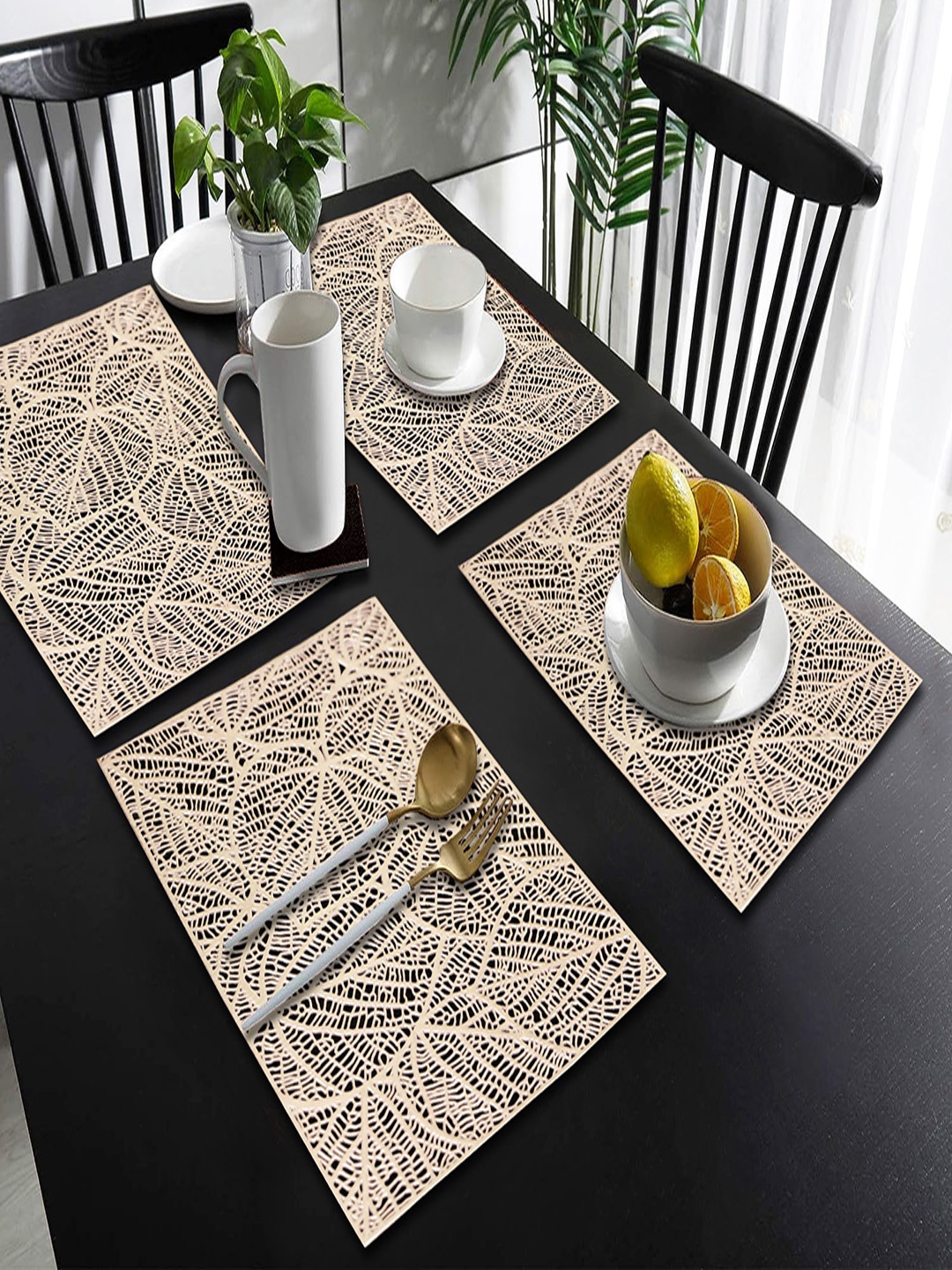 

Dakshya Industries Gold 4 Pieces Rectangular Table Placemats