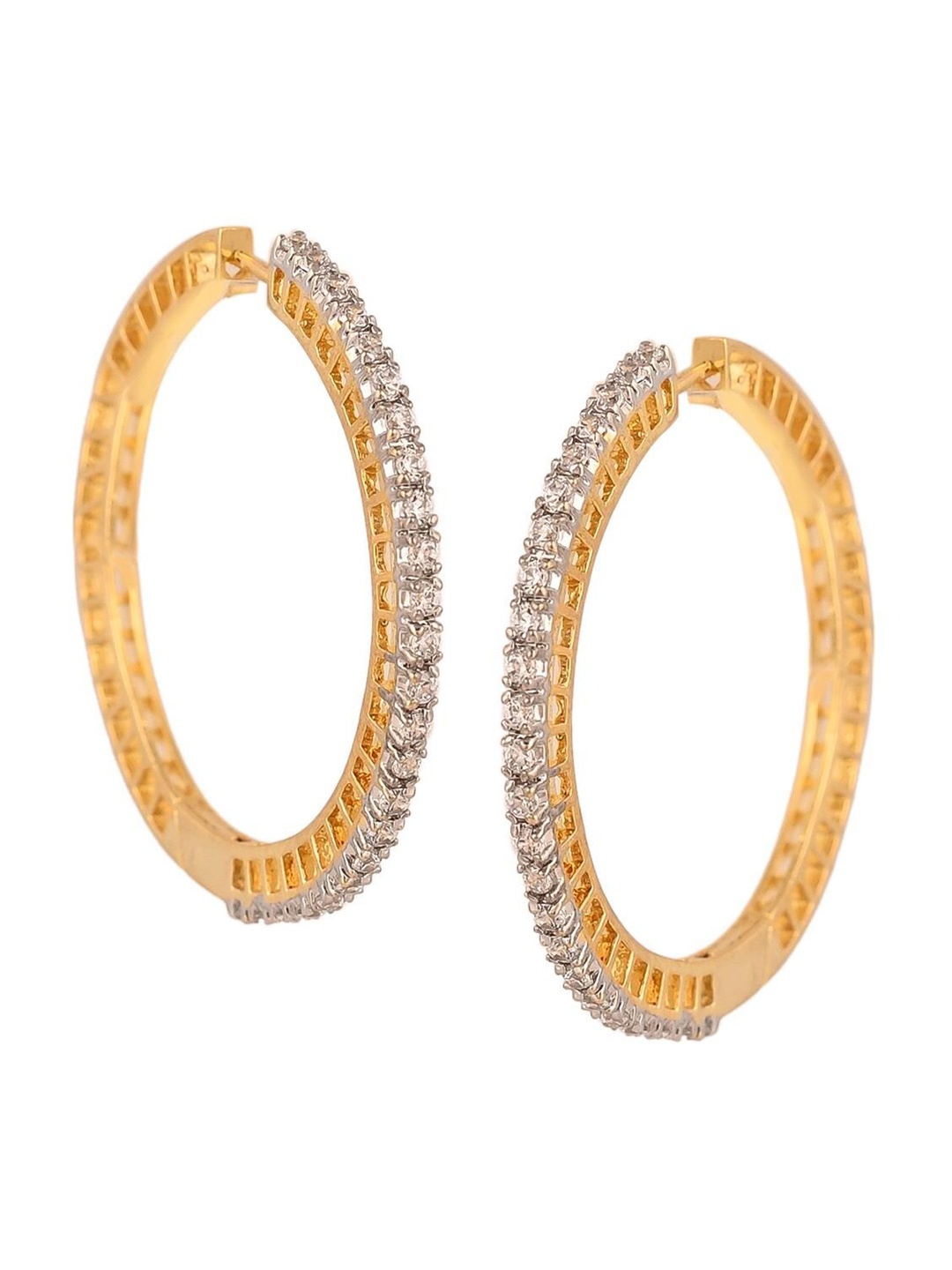 

RATNAVALI JEWELS Rose Gold-Plated Classic Hoop Earrings