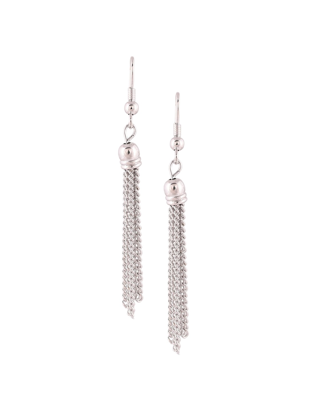 

RATNAVALI JEWELS Silver-Plated Classic Drop Earrings