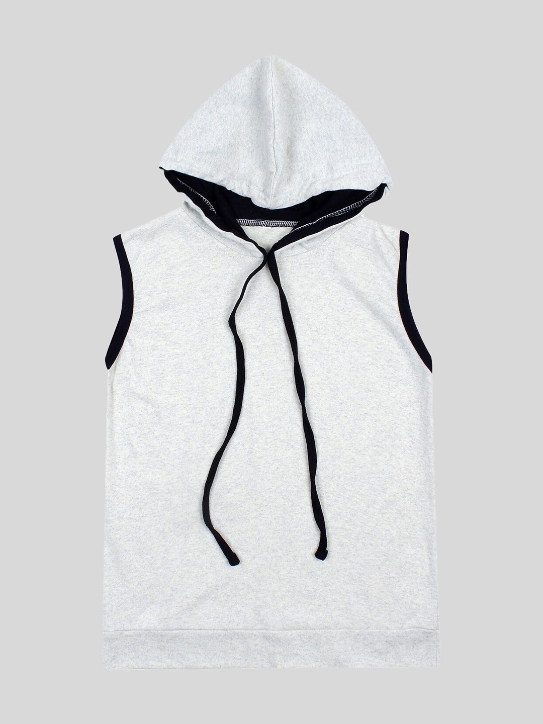 

Fasha Boys Pure Cotton Sleevesless Hooded T-shirt, White