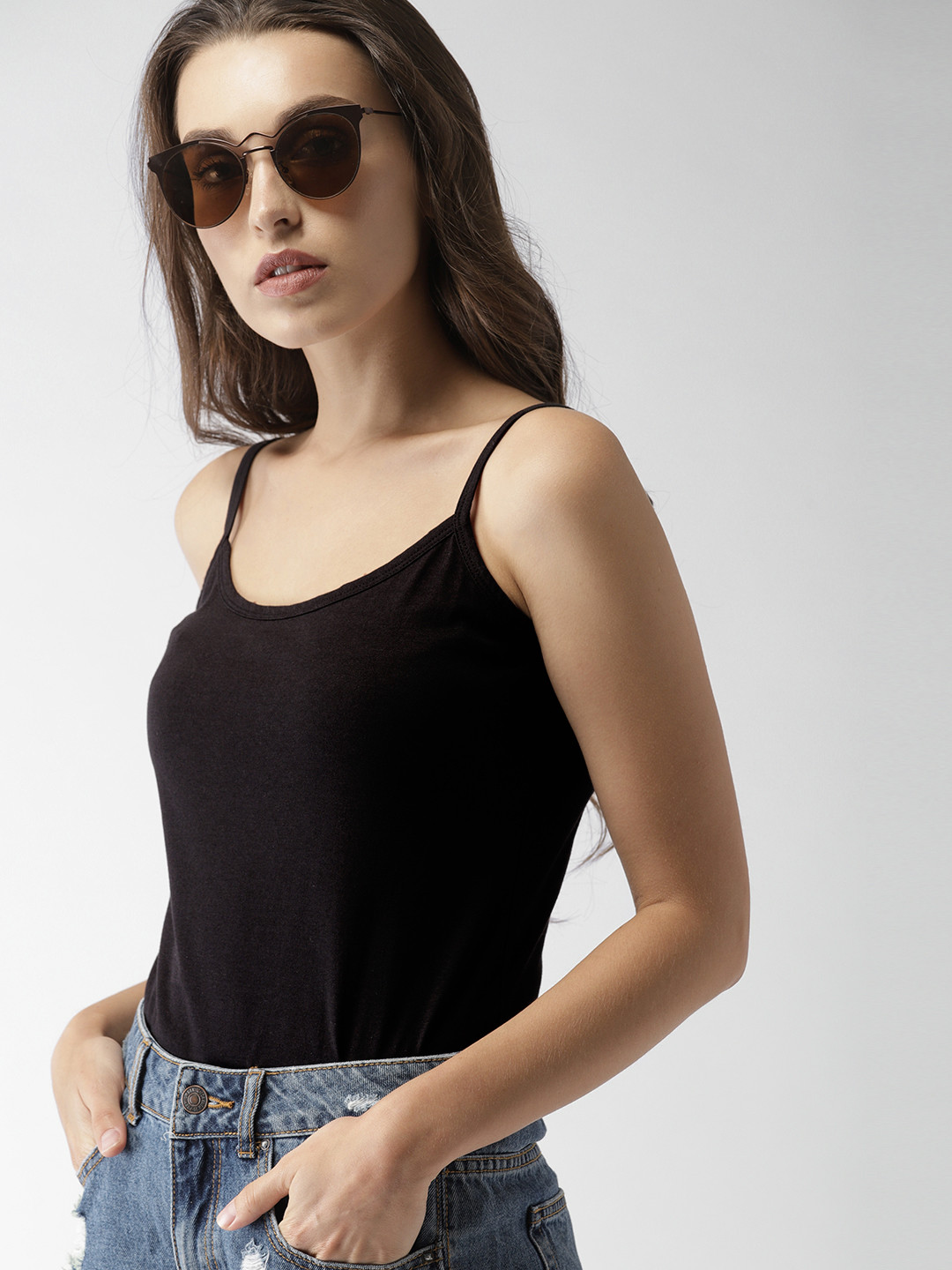 

Mast & Harbour Women Black Solid Top