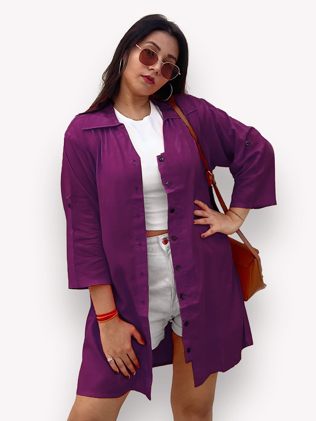 

Indietoga Oversize Longline Shirts, Burgundy