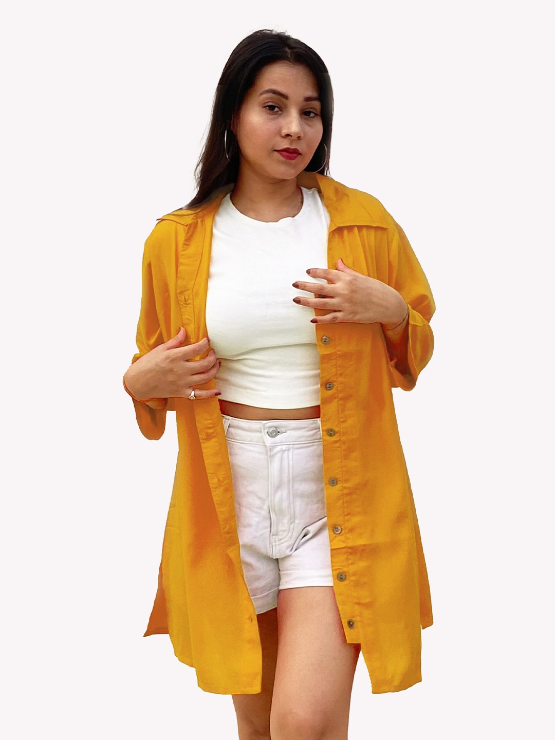 

Indietoga Oversize Longline Shirts, Yellow