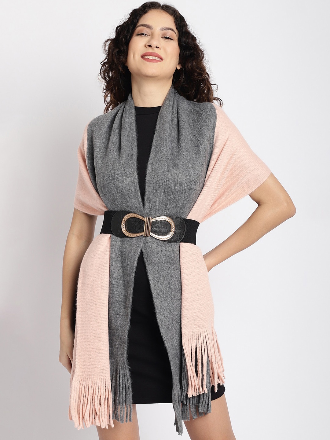 

ELLIS Colourblocked Acrylic Muffler, Pink